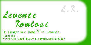 levente komlosi business card